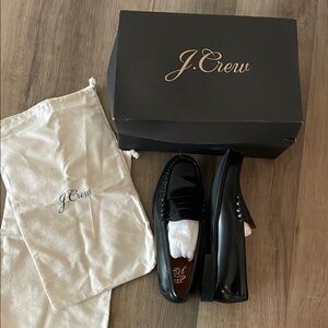 J. Crew Black Leather Loafers Slip-Ons